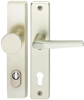 Security door handles, aluminium, A91.12 SB5-LS, long backplate