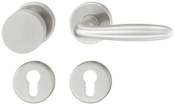 Door handle set, stainless steel, Hoppe, Verona E1800Z/42KV/42KVS