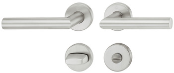 Door handle set, stainless steel, Hoppe, Amsterdam E1400F/42/42KVS