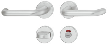 Door handle set, Aluminium, Hoppe, Paris 138L/42KV/42KVS