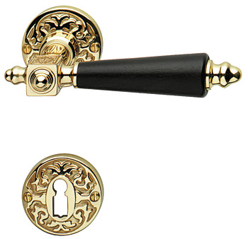Door handle set, Brass, Bisschop, Jugendstil 1890/18/618