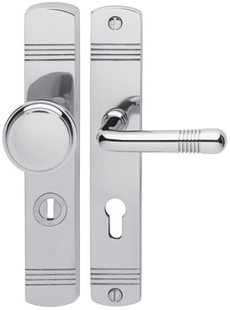 Security door handles, brass, Bisschop, Art Deco 8615 KZS/686R/1870 (CC)