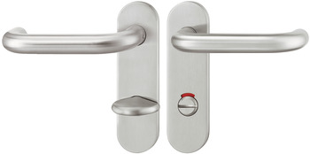 Door handle set, stainless steel, Startec, PDH5102, short backplate