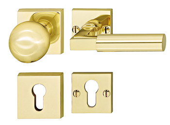 Door handle set, Brass, Bisschop, Bauhaus Weimar 684/444 N/190