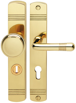 Security door handles, brass, Bisschop, Art Deco 8615 KZS/686R/1870 (CC)