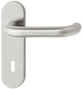 Door handle set, stainless steel, Startec, PDH3102, short backplate