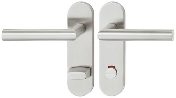 Door handle set, stainless steel, Startec, PDH3103, short backplate