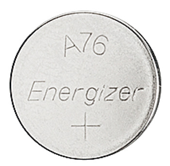 Button cell battery, A76, alkaline manganese, 1.5 V