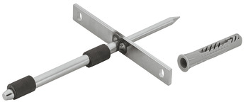 Shelf support, with screw-on plate and wall plug fixing