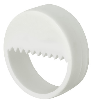 Cabinet hanger, For mounting in drilled hole, with serrated edge