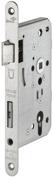 Mortise lock, stainless steel/steel, BMH, 1113, with panic function E