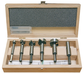 Forster drill bit set, With extension, centering tip and hole centre drilling bit