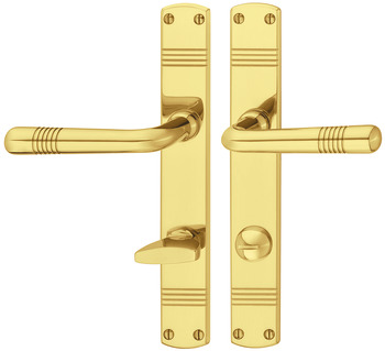 Door handle set, brass, Bisschop Art Deco 1870/8067