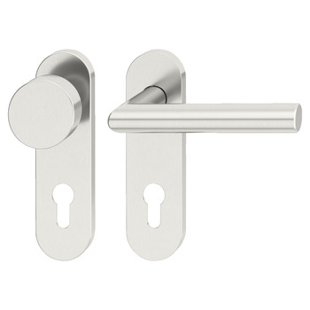 Door handle set, Stainless steel, Startec, PDH5103, short backplate