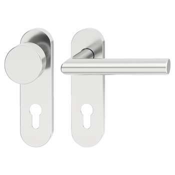 Door handle set, Aluminium, Startec, PDH5203, short backplate