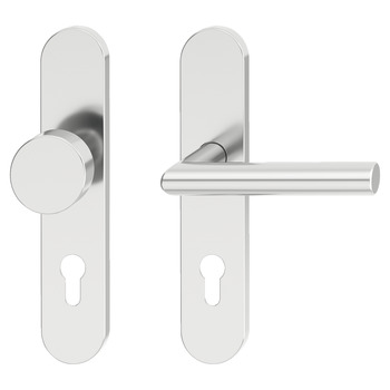 Door handle set, Aluminium, Startec, PDH5203, long backplate