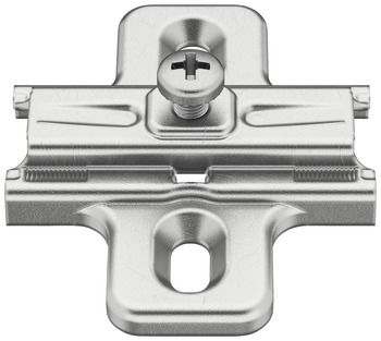 Cruciform mounting plate, Häfele Metalla 510 SM, for screw fixing with chipboard screws