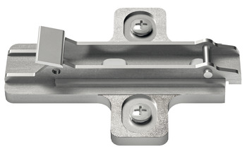 Cruciform mounting plate, Häfele Metalla 510 SM, zinc alloy, with pre-mounted Euro screws