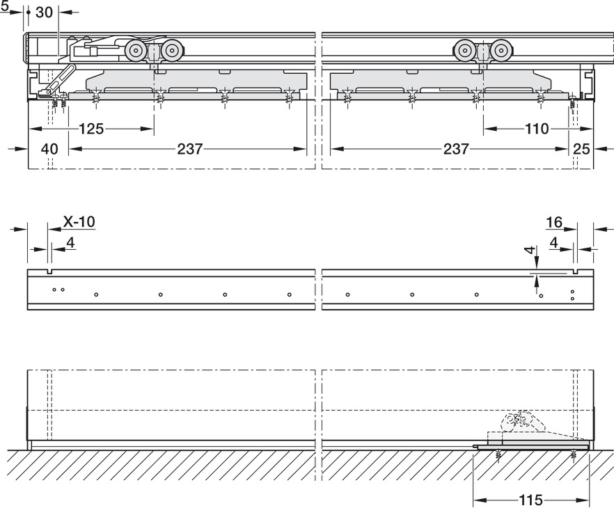 Barre coulissante pour rail de guidage 19 mm SLIDERCHANNEL 18 INCRA  38405041