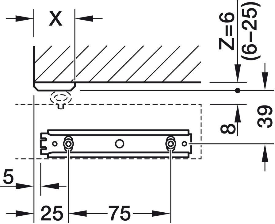 Barre coulissante pour rail de guidage 19 mm SLIDERCHANNEL 18 INCRA  38405041