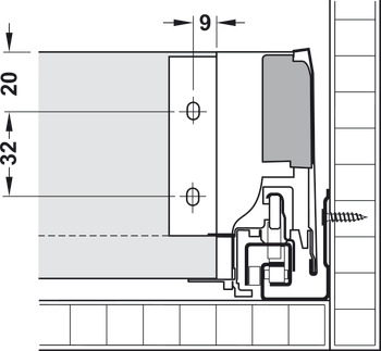 Garnitura ladice, Blum Tandembox antaro, s vodilicom korpusa Blumotion, Visina sustava M, Visina ladice 83 mm