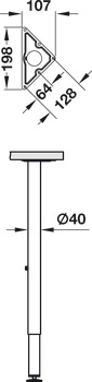 Pojedinačna noga s pločom za pričvršćivanje, za Idea C, sustav postolja za stol