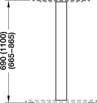 središnja noga stola, visina 690 – 1100 mm