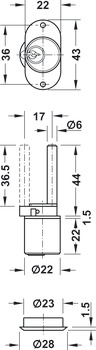 centralno okretno zaključavanje, s cilindrom s klinom, podizanje 17 mm, Standardni profil specifičan za klijenta