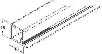Profil šipke, Za zidni regal, regalni sustav od aluminija, duljina 2500 mm