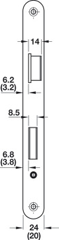 utična brava, nehrđajući čelik / čelik, BMH, 1128, s funkcijom evakuacijskih vrata B