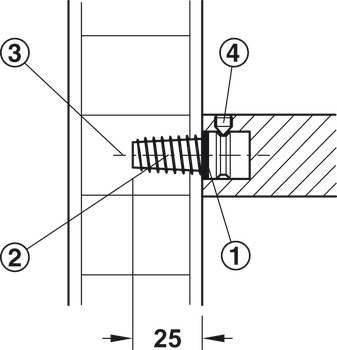 komplet za montažu, drvena vrata, jednostrana montaža (nevidljivo), s trio maticom