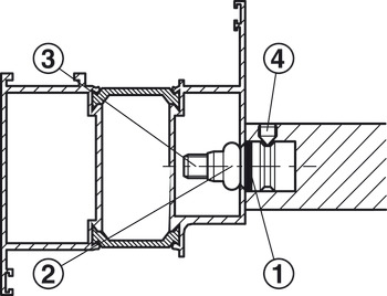 komplet za montažu, metalna i plastična vrata, jednostrana montaža (nevidljivo) mit uvlačnom maticom M8 na gradilištu