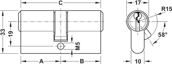 dvostruki cilindar, sustav generalnog glavnog ključa, profilni cilindar, Mesing