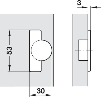 šarnir s kratkim nastavkom, za tanka okretna vrata debljine vrata od 12 mm