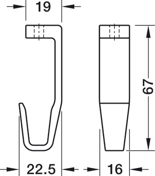 ležaj cijevi za ormar, Häfele Versatile za garderobnu cijev