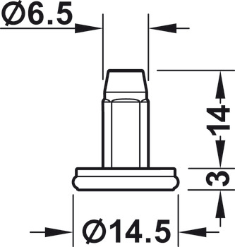Osnovni/klizni element, okrugla, za uloške klizača Ø 20 mm i 25 mm