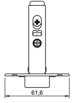 lončasti šarnir, Häfele Metalla 110 SM 105°, ravni dosjed