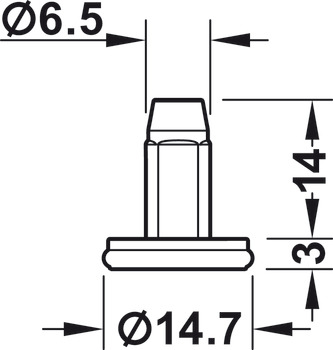 Osnovni/klizni element, okrugla, za uloške klizača Ø 20 mm i 25 mm