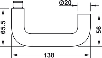 Par kvaka za vrata i ubodni element kvake za vrata, Poliamid, Hewi, Klin kvake 8/9 mm, R-sustav
