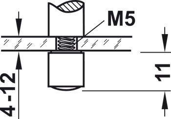 Držač relinga, reling sustav, za 2 reling šipke 6 mm, Srednji potporanj