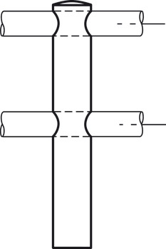 Držač relinga, reling sustav, za 1 reling šipku 6 mm, Srednji potporanj