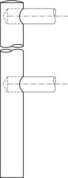 Držač relinga, reling sustav, za 2 reling šipke 10 mm, Srednji potporanj