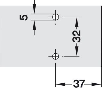 Križna montažna pločica, Häfele Duomatic SM, čelik, s predmontiranim euro vijcima