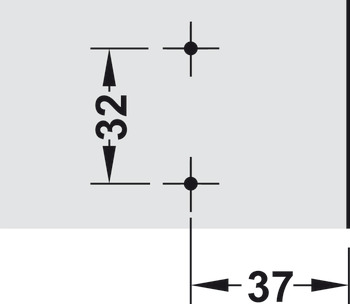 Križna montažna pločica, Häfele Metalla 310 A, s tehnikom navlačenja, podešavanje visine ±2 mm putem uzdužne rupe, za pričvršćivanje vijcima za ivericu