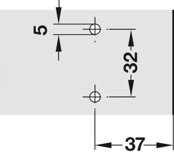Križna montažna pločica, Häfele Duomatic A, čelik, predmontirani euro vijci