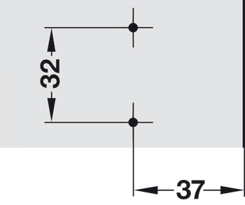 Križna montažna pločica, Häfele Duomatic SM, čelik, s vijcima za ivericu