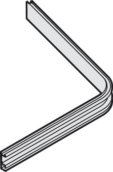 jednostavna klizna tračnica, unutarnji, Luk 75º, duljina kraka: 580 mm