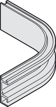 jednostavna klizna tračnica, unutarnji, Luk 90º, duljina kraka: 70 mm