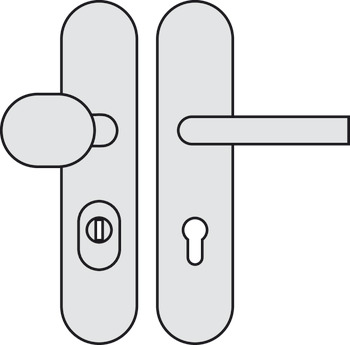 garnitura kvake za vrata, aluminij, Hoppe, Amsterdam 86G/3332/3310/1400Z ES1 (SK2)