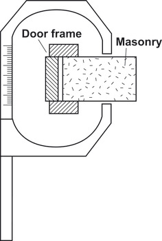 zidarska pomična šablona, za jednostavno mjerenje debljine zida s pomoću ugrađenih kliješta za vrata